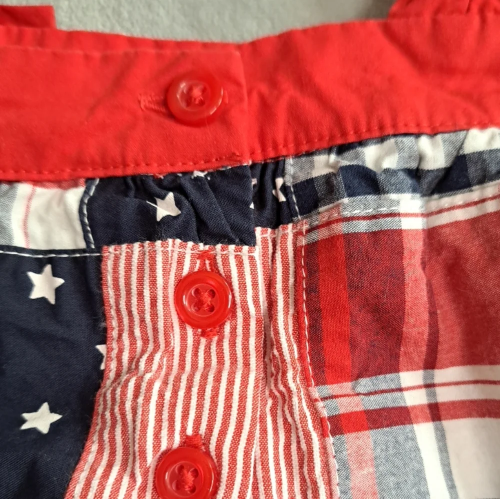 Gymboree Dress Girls 18-24 Months Plaid Stars Stripes Patchwork Lined